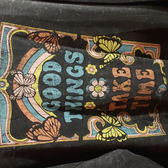 Butterfly Good Things Take Time, distressed oversized sweatshirt, drop shoulder - Picture 5 of 7